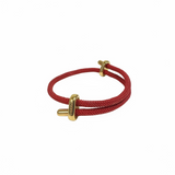 Pulsera Amuleto Ajustable con Cordón Acero Gold