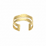 Esclava Martillada Doble Enchapada en Oro 18K