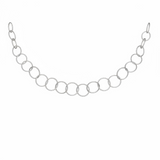 Collar Circulos Abrillantados Enchapado en Plata 950