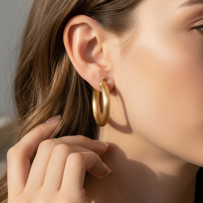 Aros Argolla Aura Enchapados en Oro 18k