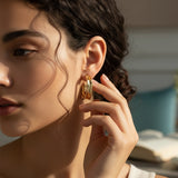 Aros Hexa Orgánicos Enchapados en Oro 18K