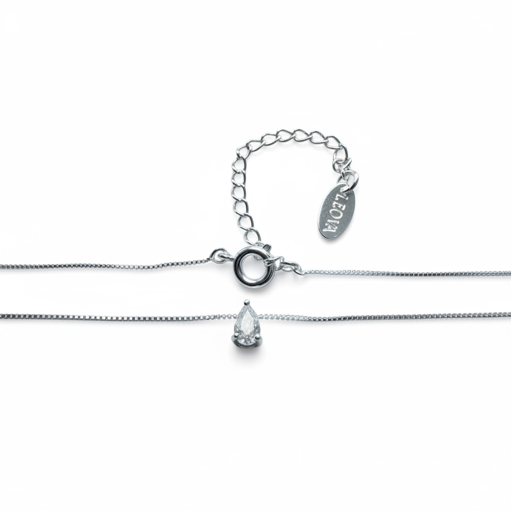 Conjunto Punto de Luz Gota Enchapado en Plata 950