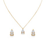 Conjunto Punto de Luz Gota Enchapado en Oro 18K