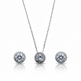 Conjunto Punto de Luz Halo Enchapado en Plata 950