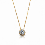 Conjunto Punto de Luz Halo Enchapado en Oro 18K