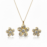 Conjunto Flor de Jazmín Enchapado en Oro 18K