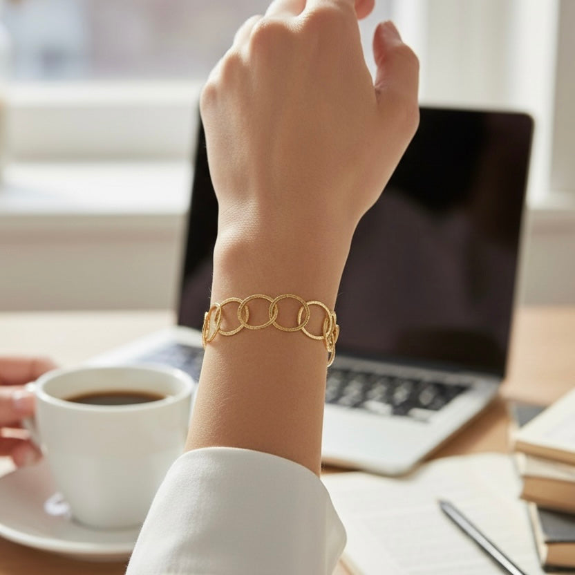 Pulsera Vínculos Enchapada en Oro 18K