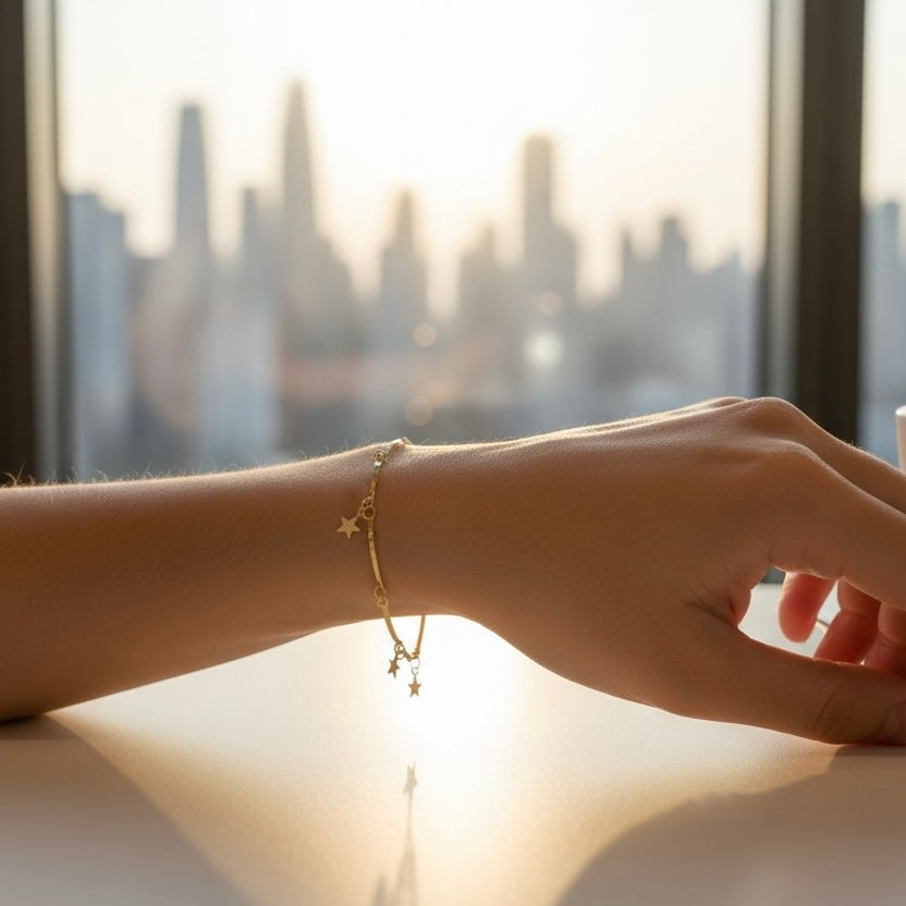 Pulsera Estrellas Enchapada en Oro 18K