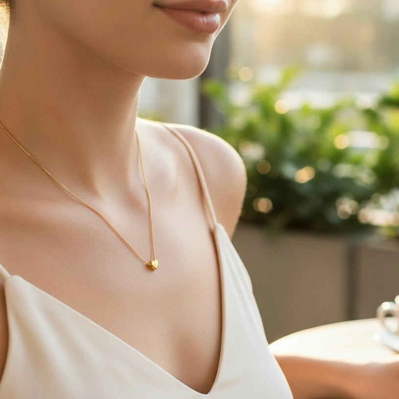Collar Corazón Enchapado en Oro 18K
