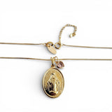 Collar Virgen de los Rayos Circón Rosado Enchapado en Oro 18K
