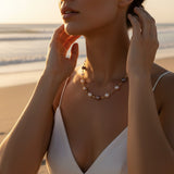 Collar Marina Enchapado en Oro 18K con Perlas de Río